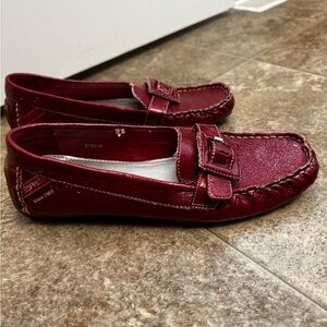 Esprit Red Flats with Patent Leather Finish